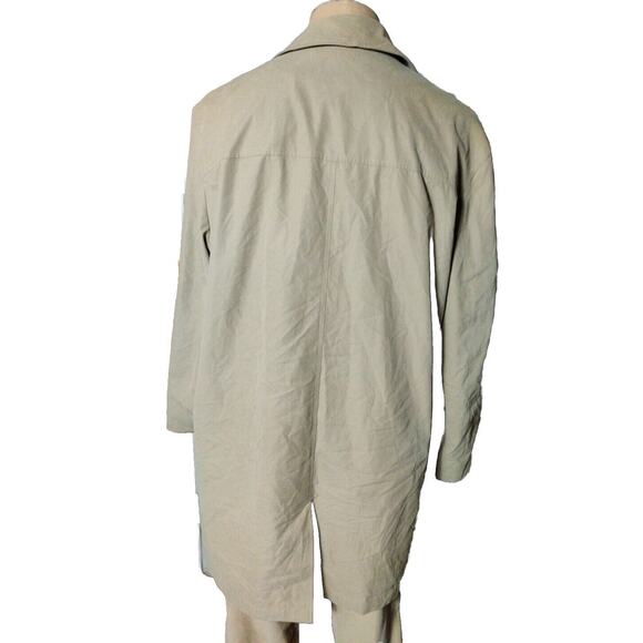 Michael Kors Trench/Over Coat Men’s Beige Color Hidden Buttons 2 Pocket Sz Large - Picture 2 of 8